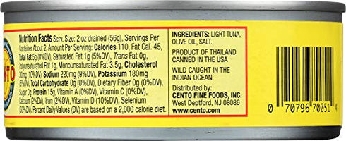 Cento Packed 5 oz Solid Light Tuna in Olive Oil