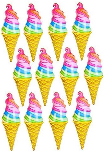 Love to Learn Inflatable Ice Cream Cones, Ice Cream Blow-ups, Party Decoration, Party Favor, 12