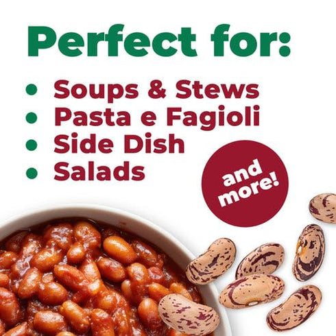 Del Colle 11 LBS (5 (Pack 1) Piemonte Cranberry Beans, kg) Fagioli Italiani Borlotti. Good Source of Fiber
