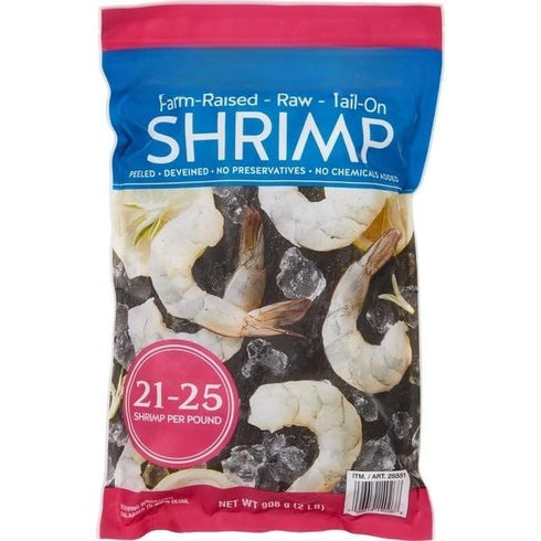 Generic Raw Shrimp, Tail-On, Peeled & Deveined, Frozen, High Protein, Premium Quality Seafood