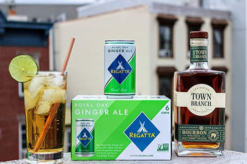 24 7.5oz Royal Oak Ginger Ale by Regatta, Case of Sleek Mini Cans, Each, Premium Soda and Cocktail Mixer