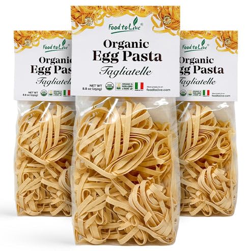 Food to Live Organic Egg Tagliatelle Pasta 8.8 oz (Pack of 3)