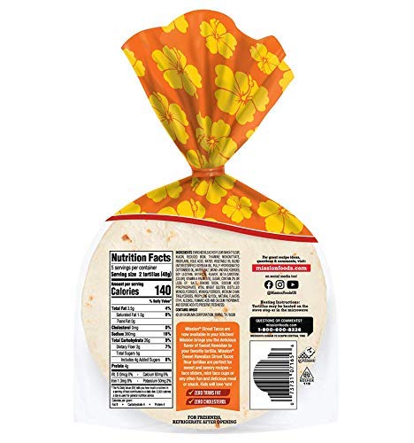 Tortillas 8.54 oz 10 Count 8 Pack Mission Street Tacos Sweet Hawaiian Flour