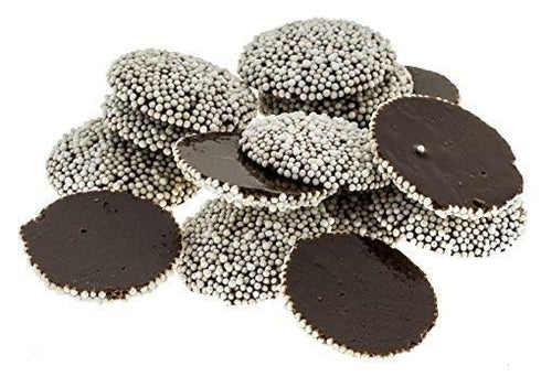 3 LB 330 Dark Chocolate Nonpareils Resealable Stand Up Bag (approx. pieces) Classic Chocolate Discs with White