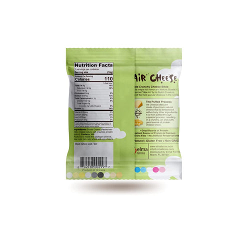 7g Pack 12 pack 0.63, oz AIR CHEESE Low Carb Keto Friendly Protein Puffs | Protein Per Serving | Crisp, Gluten Free