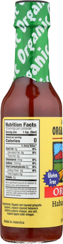 Organic Harvest Gluten Free Habanero Pepper Sauce, 5 Fluid Ounce - One Bottle