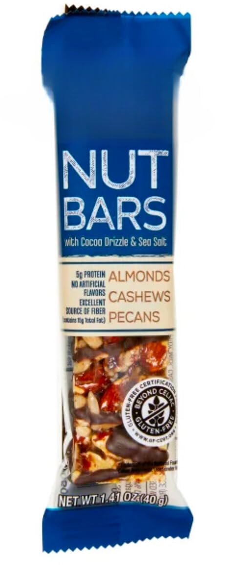 generic 30 Count, 5g 42.3 oz Nut Bars with Cocoa Drizzle & Sea Salt - Almonds, Cashews, Pecans, Protein, Gluten-Free