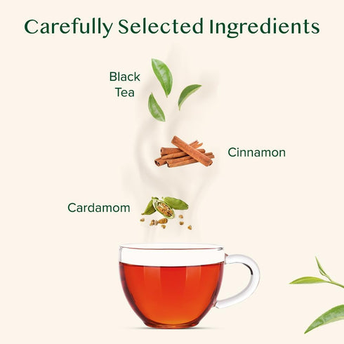 (100 Count) 100% VAHDAM Sweet Cinnamon Chai Tea Bags | Natural Spices | Spiced Masala Chai with Natural Cinnamon |