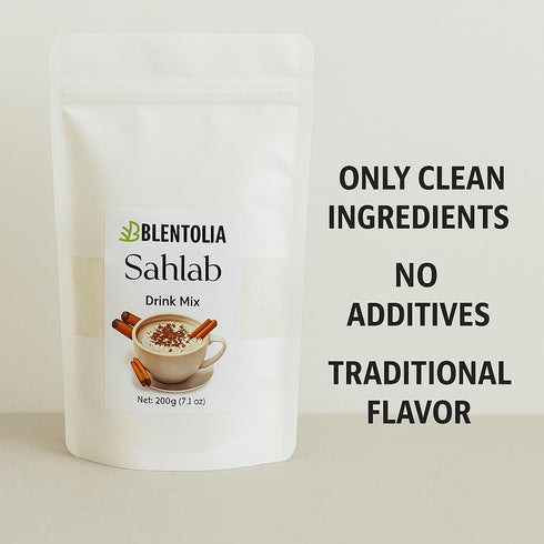 BLENTOLIA 2 Packs 200g Sahlab Drink Mix Traditional Turkish Hot Beverage Creamy, Sweet & Aromatic Just Add Milk