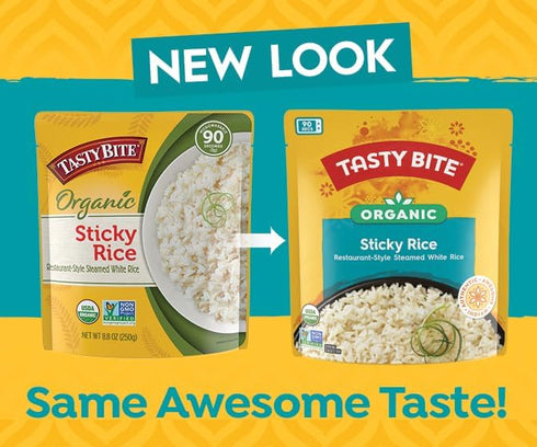 8.8 Pack 6, Tasty Bite Organic Sticky Rice, Ounce, of Ready to Eat, Microwavable, Vegan, Gluten-Free