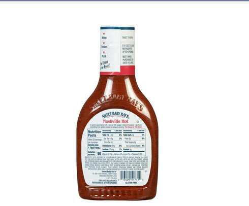Generic 16 oz (2 pack) Sweet Baby Ray's Nashville Hot Wing Sauce fl