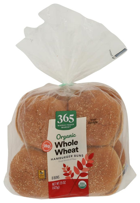 365 by Whole Foods Market Organic Wheat Hamburger Buns, 15 OZ