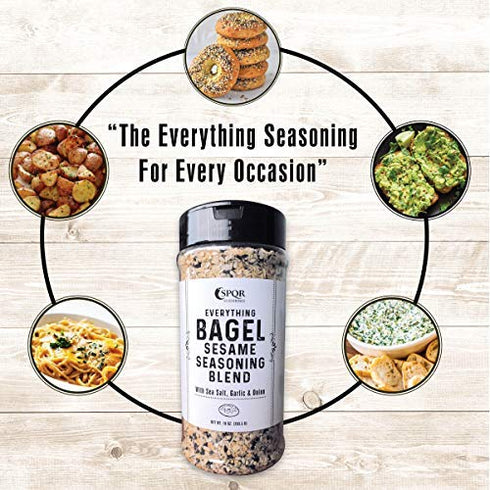 Everything Bagel Seasoning Blend Original XL 10 Ounce Jar, Delicious Blend of Sea Salt, Spices, Dried Garlic & Onion