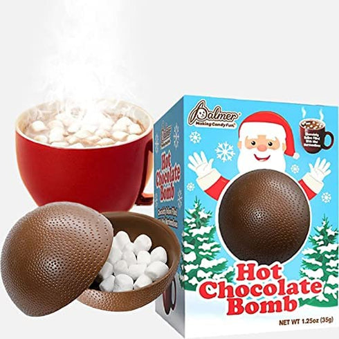 3-Pack Christmas Hot Milk Chocolate Bombs, Chocolaty Hallow Filled with Mini Marshmallows Birthday, Cocoa Bombs