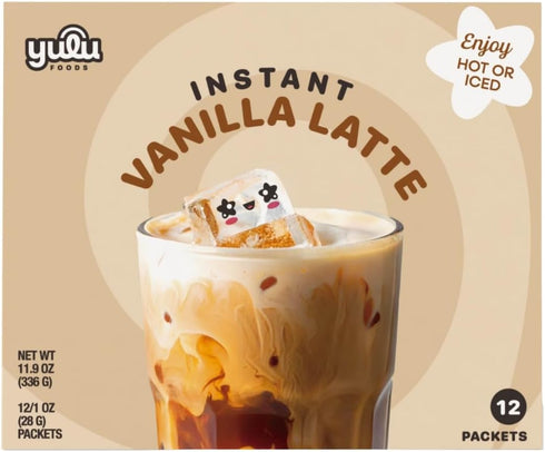 YULU FOODS Vanilla Instant Latte Mix (12 Servings, 8.47 oz) | 3-in-1
