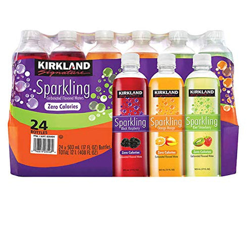 Pack 24 (17 oz.) Kirkland Signature Flavored Sparkling Water Variety Club - ct.