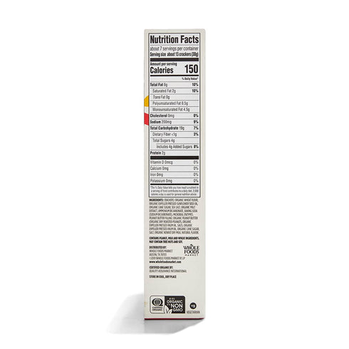 365 7.5 by Whole Foods Market, Organic Peanut Butter Mini Sandwich Crackers, Ounce