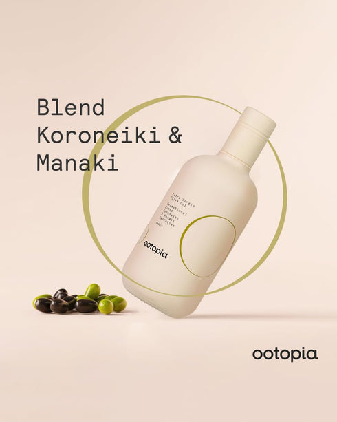 100% (16.9 Oz) Ootopia Greek Extra Virgin Olive Oil - Cold Pressed Organic Koroneiki and Manaki Oil Blend Made from