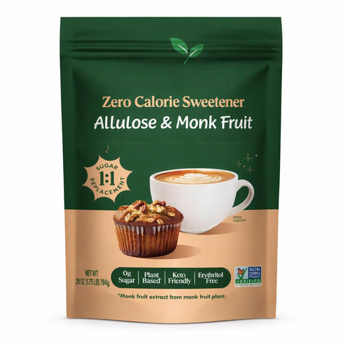 Generic Allulose Monk Fruit Sweetener 28oz - Zero Calorie Sugar Substitute 1:1 Replacement