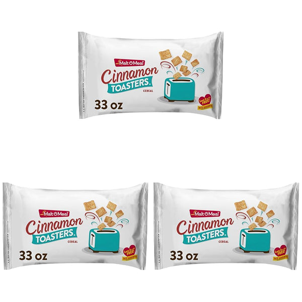 Malt-O-Meal Cinnamon Toasters Breakfast Cereal, Oven-Puffed Cinnamon Cereal Squares, Large Cereal for