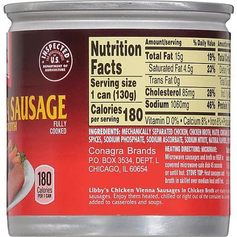 Libbys Chicken Vienna Sausage 24 Pack