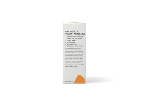 3.2oz (Pack 24) White Leaf Organic Mango & Coconut Applesauce Regeneratively Farmed, No Added Sugar, Kosher, USDA, GMO