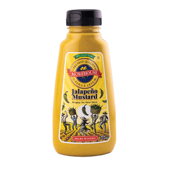 Morehouse Jalapeno Mustard 12oz Bottle Bold & Spicy, Made with Real Jalapenos &
