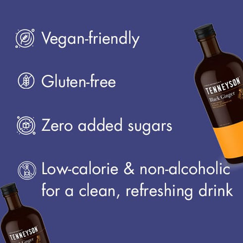 (750mL) Tenneyson Non-Alcoholic Aperitif - Black Ginger - Alcohol Free Spirit - Cocktail Mixer - Low Sugar - Low