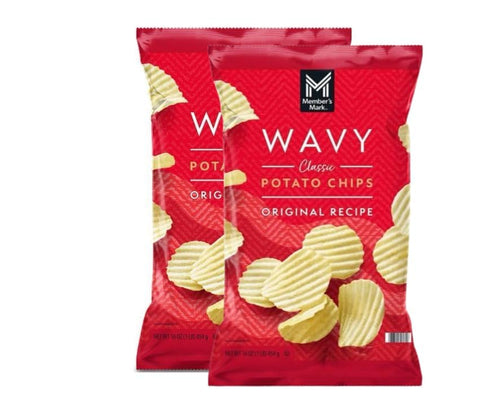 Generic Member Mark Wavy Potato Chips, 16 oz. (2 Bags)