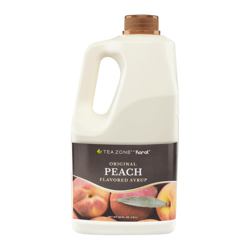 Tea Zone J1065 64 fl. oz Peach Syrup for Tea, Beverages, Sweets,