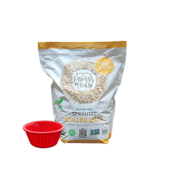KING BUY BOX 1 PCS Bundle with cup Gluten Free Sprouted Rolled Oats 5 lbs.
