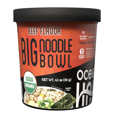 4.02 Ocean's Halo, Organic Beef Flavor Big Noodle Bowl, Ounce