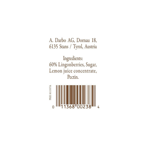 Darbo 14.1 oz (Pack 6) 60% D'Arbo Premium Wild Lingonberry Sauce of | Made with only the finest Wild Lingonberries |