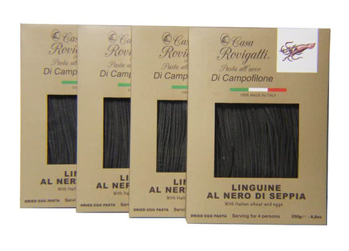 (Pack 4) 8.8 250 Linguine with Ink of Squid of - Italian Linguine Al Nero Di Seppia Pasta From the Region of Di