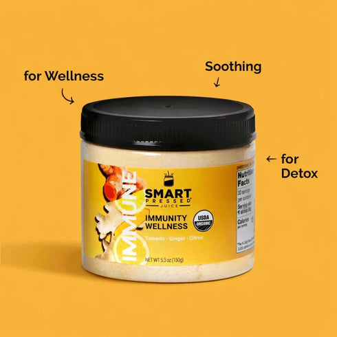 (30 SMART Pressed Juice Organic Pressed Ginger & Turmeric Shot with Apple Cider Vinegar, Echinacea, and Lemon - Made