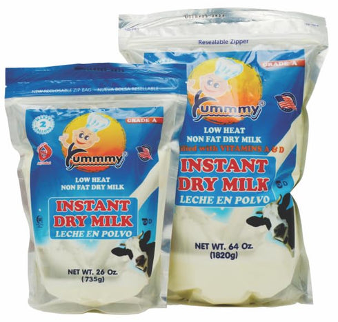 Yummmy 64 oz, Skimmed 64 Oz, Instant Nonfat Powdered Dry Milk - Leche en polvo, Grade A, Kosher Halal Certified, Made