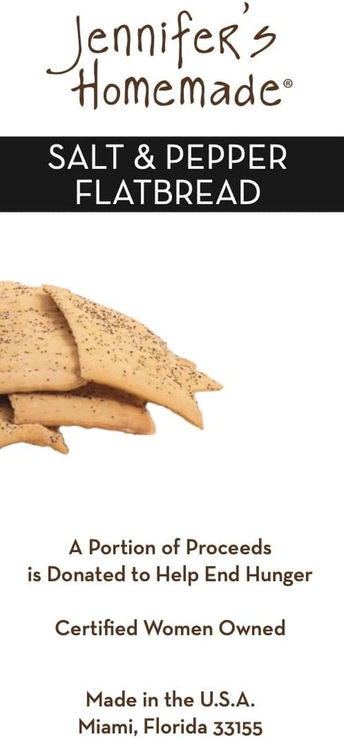 5 OZ JENNIFERS HOMEMADE Salt & Pepper Flatbread, VEGAN All Natural, Made with extra virgin olive oil, Crunchy