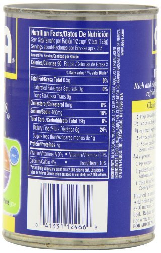 15.5 Oz Pack 6 Goya Black Beans - Frijoles Negros of Home Grocery Product