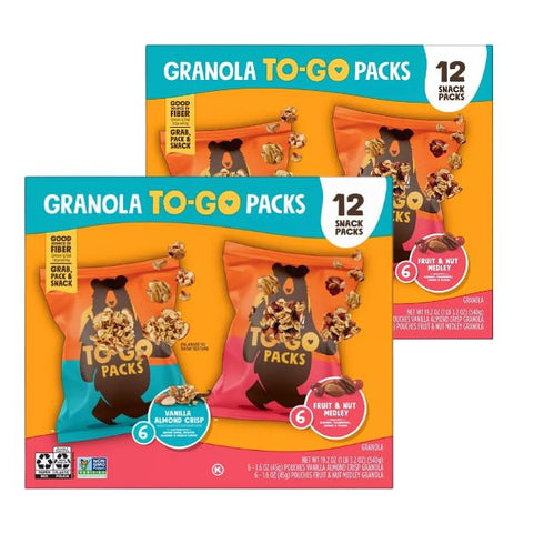 Generic Granola Variety Pack, Vanilla Almond Crisp and Fruit & Nut Medley, 12