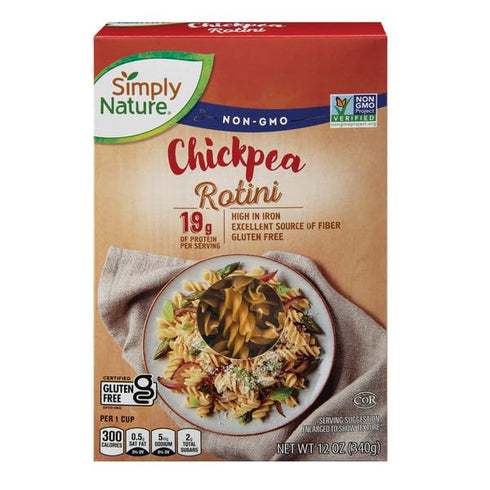 Generic Simply Nature Chickpea Rotini, 12 oz | Gluten-Free, Non GMO, Easy to