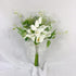 HXSCOO Bridesmaid Bouquet Calla Lilies White Tulip Wedding Flowers Bunch Real Touch Bouquet