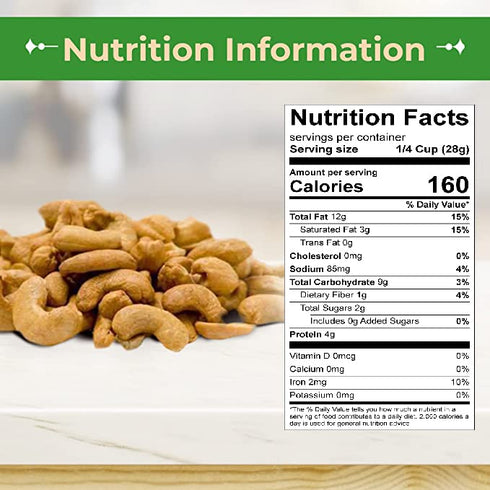 Lb. Sincerely Nuts Whole Cashews Roasted and Salted | Two Bag | Deluxe Kosher Snack Food | Healthy Source of Protein