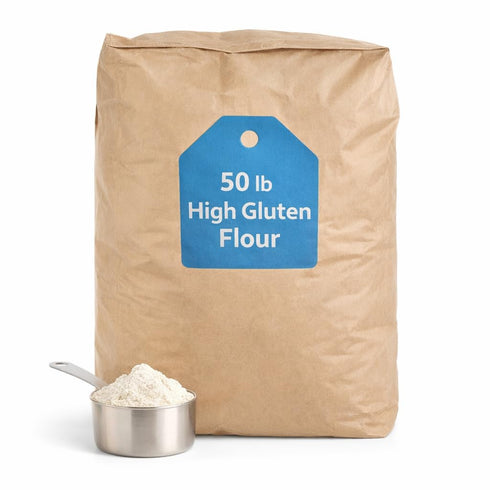 Triplenet Pricing High Gluten Flour, 50 lb Bag, Strong Bread Flour for Pizza, Bagels