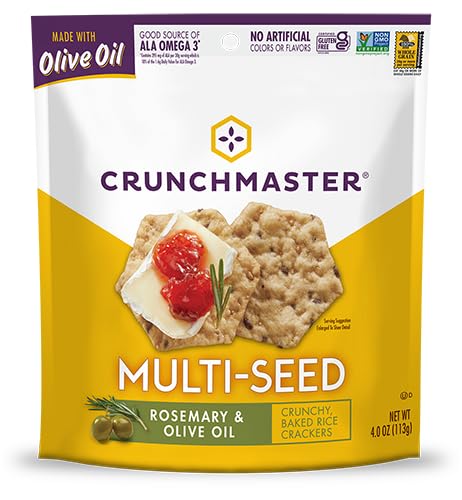 8 Pack Pack 2 Crunchmaster Cracker Variety MultiSeed Roasted Garlic, MultiSeed Sea Salt, Multigrain White Cheddar