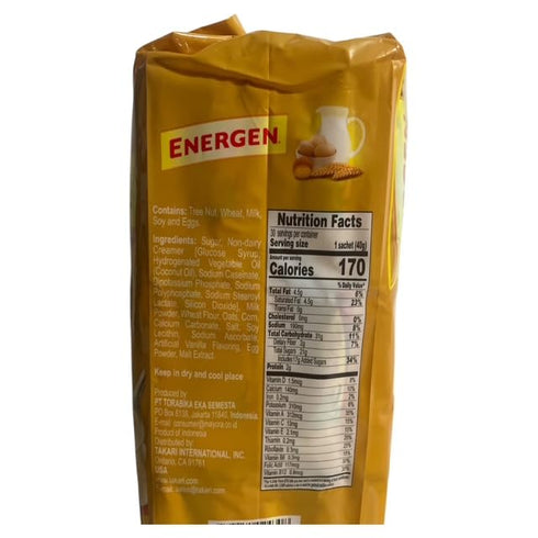 2 Pack(60 Energen Cereal Drink Mix, Vanilla Flavor, sachets)