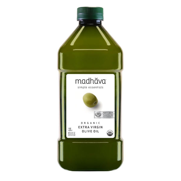 Madhava Organic Olive Oil, 2L Bottle, 100% Pure & Single Source, 67.8