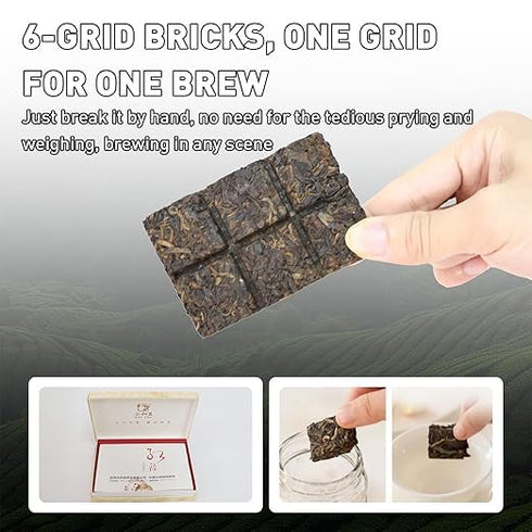HHCTEA 2015 50g 8 Pu-Erh Tea, Aged Pu-Erh Tea Brick Gift Box, Organic Ripe Fermented Dark Puer, x Individually Boxed