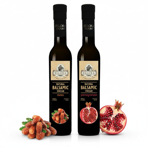 Ellora Farms, Combo Pack Fresh Pomegranate and Date Syrup Infused Thick Aged