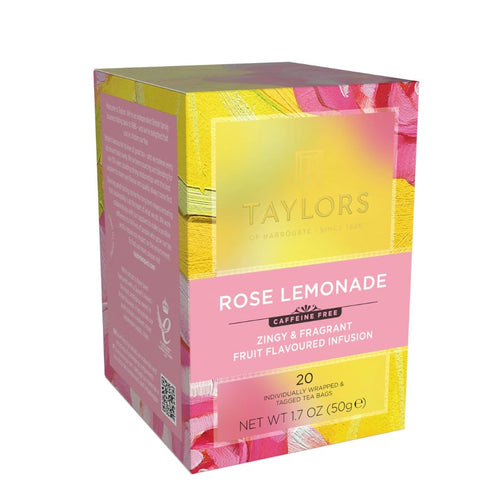 20 Count (Pack 6), 120 Taylors of Harrogate Rose Lemonade Infusion Individually Wrapped Bags, of Zingy, Refreshing
