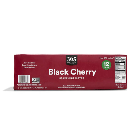 365 12pk, 12 Oz by Whole Foods Market, Black Cherry Sparkling Water Fl